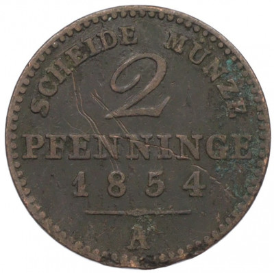 2 пфенига 1854 года A Пруссия