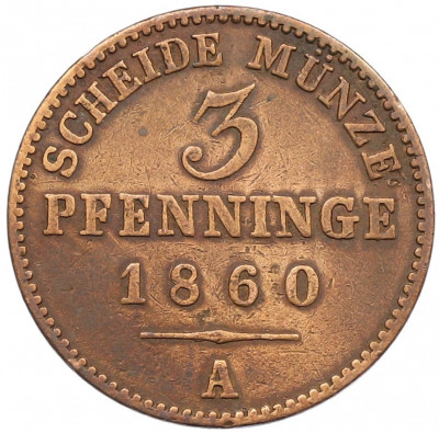 3 пфеннига 1860 года A Пруссия