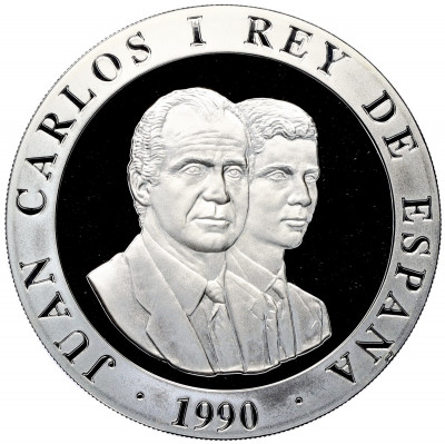 2000 песет 1990 года Испания «XXV Летние Олимпийские игры в Барселоне 1992 — Человеческая пирамида»