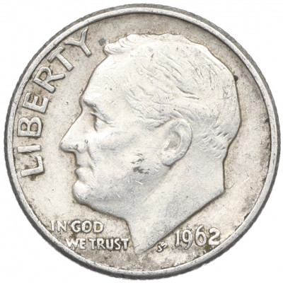 1 дайм (10 центов) 1962 года D США