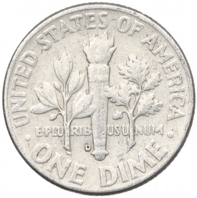 1 дайм (10 центов) 1962 года D США