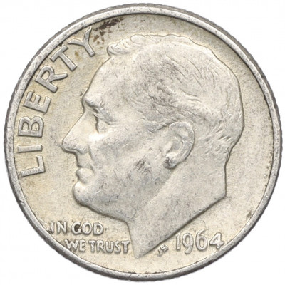 1 дайм (10 центов) 1964 года D США