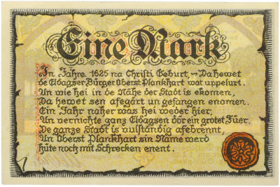 1 марка 1921 года Германия — город Эльдагсен (Нотгельд)