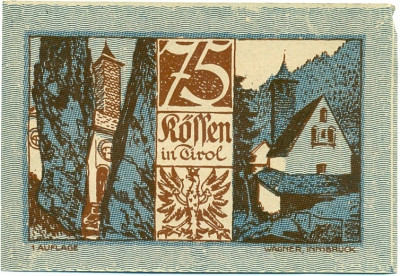 75 геллеров 1920 года Австрия — Кессен (Нотгельд)