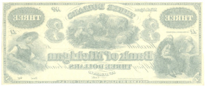 3 доллара 1862-1865 года США (Банк Мичигана)