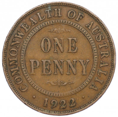 1 пенни 1922 года Австралия