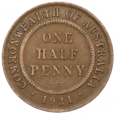 1/2 пенни 1921 года Австралия