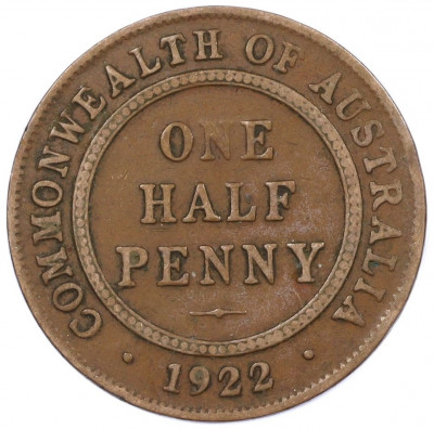 1/2 пенни 1922 года Австралия