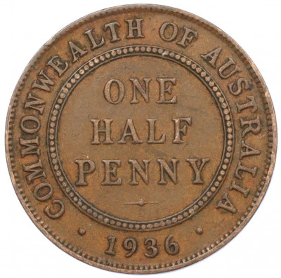 1/2 пенни 1936 года Австралия