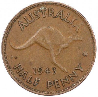 1/2 пенни 1943 года Австралия
