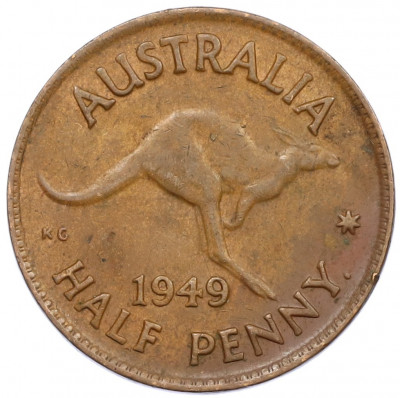 1/2 пенни 1949 года Австралия