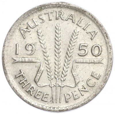3 пенса 1950 года Австралия