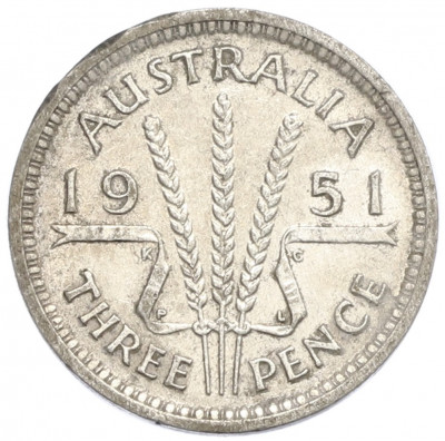 3 пенса 1951 года PL Австралия