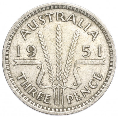3 пенса 1951 года PL Австралия
