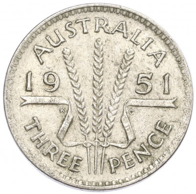 3 пенса 1951 года Австралия