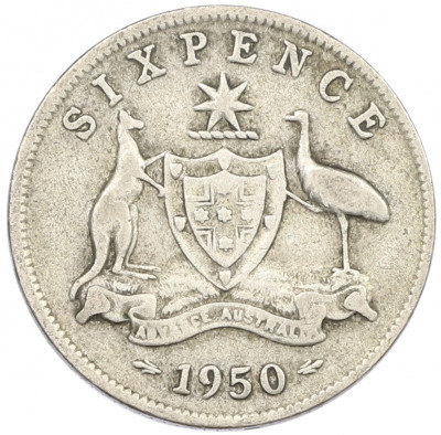 6 пенсов 1950 года Австралия