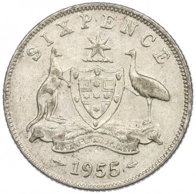 6 пенсов 1955 года Австралия