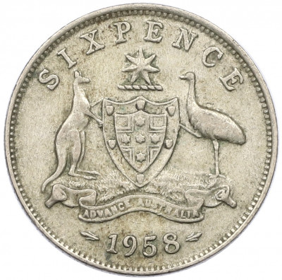 6 пенсов 1958 года Австралия