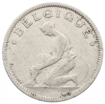 1 франк 1929 года Бельгия (Надпись на французском — BELGIQUE)