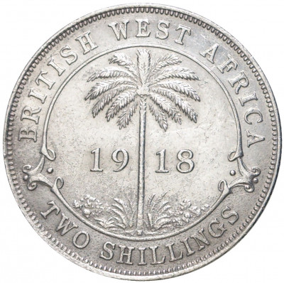 2 шиллинга 1918 года H Британская Западная Африка