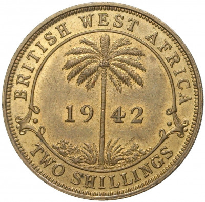 2 шиллинга 1942 года KN Британская Западная Африка