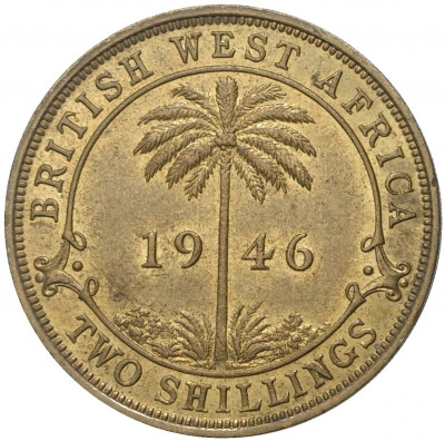 2 шиллинга 1946 года KN Британская Западная Африка