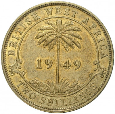 2 шиллинга 1949 года KN Британская Западная Африка
