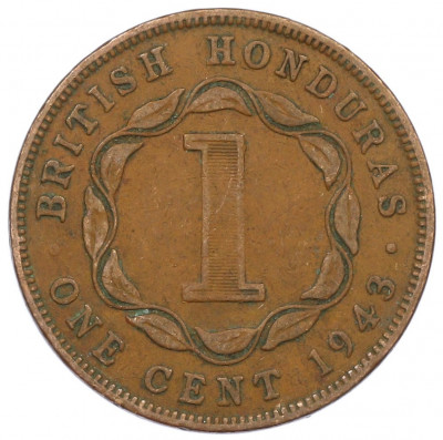 1 цент 1943 года Британский Гондурас