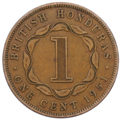 1 цент 1951 года Британский Гондурас