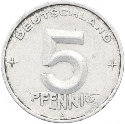 5 пфеннигов 1950 года A Восточная Германия (ГДР)