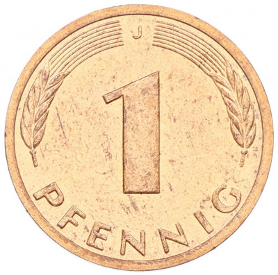 1 пфенниг 1991 года J Германия
