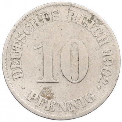 10 пфеннигов 1902 года J Германия