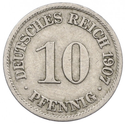 10 пфеннигов 1907 года A Германия