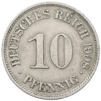 10 пфеннигов 1908 года A Германия