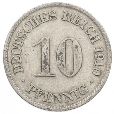 10 пфеннигов 1910 года D Германия