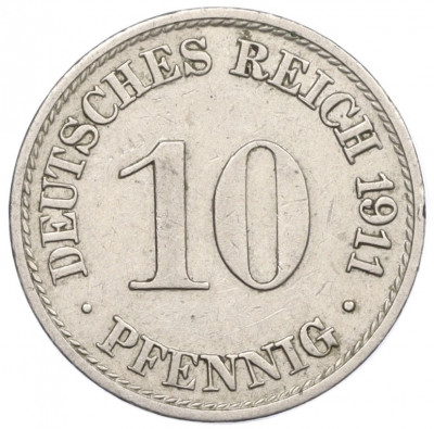 10 пфеннигов 1911 года A Германия