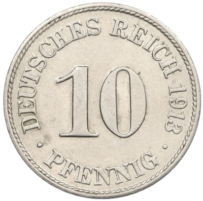 10 пфеннигов 1913 года D Германия