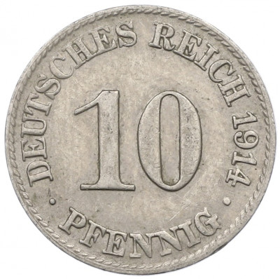 10 пфеннигов 1914 года D Германия