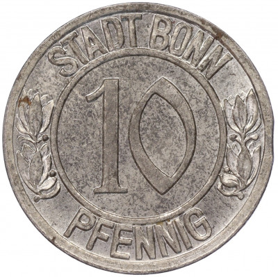 10 пфеннигов 1920 года Германия — город Бонн «Бетховен» (Нотгельд)
