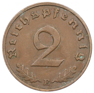 2 рейхспфеннига 1938 года E Германия
