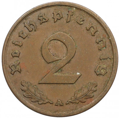 2 рейхспфеннига 1939 года A Германия