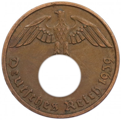 2 рейхспфеннига 1939 года D Германия