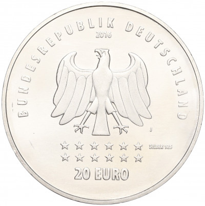 20 евро 2016 года Германия «175 лет Гимну Германии»