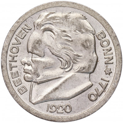 25 пфеннигов 1920 года Германия — город Бонн «Бетховен» (Нотгельд)