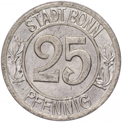 25 пфеннигов 1920 года Германия — город Бонн «Бетховен» (Нотгельд)