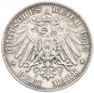 3 марки 1913 года Германия (Саксония) «100 лет Битве народов»