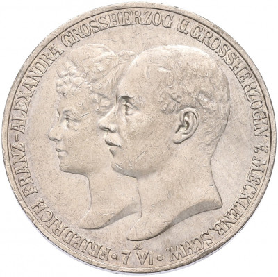 5 марок 1904 года Германия (Мекленбург-Шверин) «Свадьба Герцога Фридриха Франца IV»