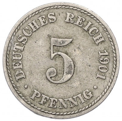 5 пфеннигов 1901 года A Германия