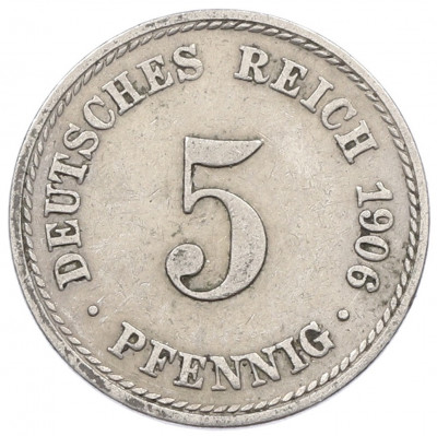5 пфеннигов 1906 года A Германия