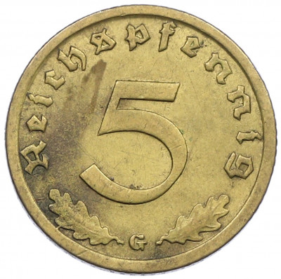 5 рейхспфеннигов 1938 года G Германия